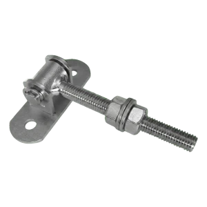 Bisagra regulable M12 de acero L-115 mm con base 90×30 mm para cancelas y portones