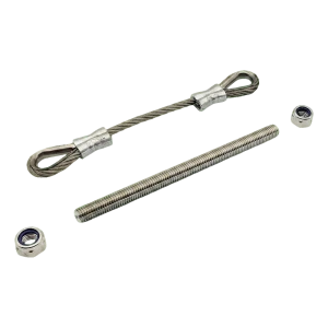Cable de seguridad PSG de acero inoxidable para puerta batiente 200 mm