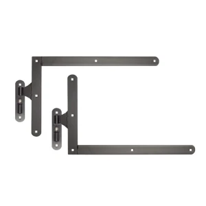 Bisagra angular con pivote H400 negro – kit completo para una hoja de puerta