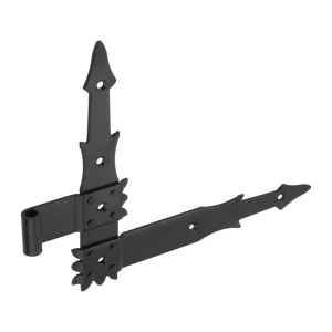 Bisagra angular de contraventana izquierda 250 mm acero negro – decorativa