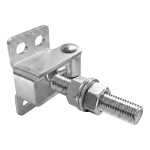 Bisagra regulable acodada M16 para puertas y portones – 180° / 125 mm, galvanizada