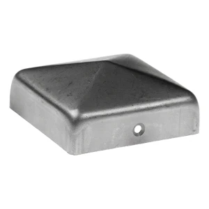 Capuchón tipo sobre de acero para poste de valla 20×20 mm con reborde alto