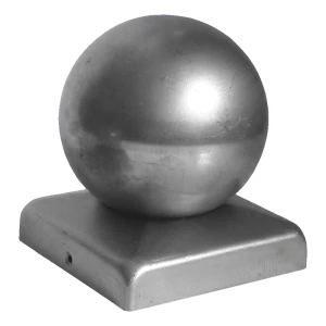 Capuchón de valla de acero con bola para poste 40x40 mm – en bruto