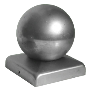 Remate de valla de acero galvanizado 40×40 mm con bola decorativa ø 40