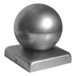 Remate de poste de acero galvanizado para poste 50×50 mm con bola ø 50 mm