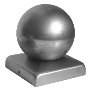 Tejadillo de valla de acero para poste 60×60 mm con bola decorativa ø 60 mm