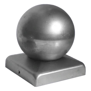 Capuchón de valla de acero con bola Ø 50 mm para poste 60×60 mm – galvanizado