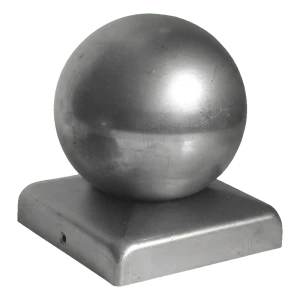 Capuchón de valla metálico 60×60 mm con bola decorativa fi 80 mm