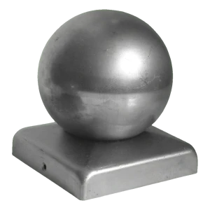 Remate de acero para valla 70×70 mm con bola fi 70 – galvanizado