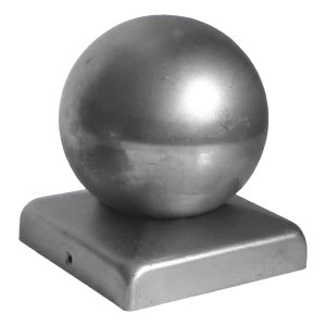 Casquete de valla metálico con bola fi 60 mm para poste 80×80 mm