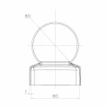 Capitel de vallado de acero galvanizado 80×80 mm con bola ø 80 mm 001-565 (2)