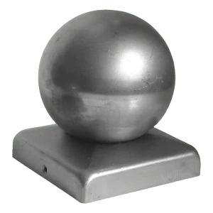 Capitel de valla de acero con bola para poste 100×100 mm