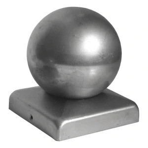 Capuchón para valla metálico con bola decorativa 120×120 mm / ø 120 mm