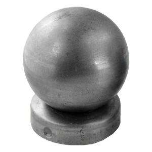 Capuchón de valla de acero con bola decorativa fi 60 mm para poste redondo fi 60 mm