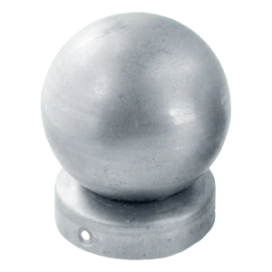 Capuchón de valla de acero para poste Ø 60 mm con bola Ø 80 mm – galvanizado