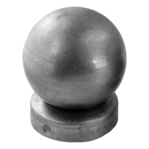 Capuchón para valla de acero para poste Ø 77 mm con bola decorativa Ø 60 mm