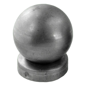 Capuchón de valla de acero redondo fi 77 mm con bola decorativa fi 80 mm