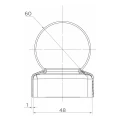Remate de valla de acero para poste Ø 48 mm con bola decorativa Ø 60 mm 001-591 (2)