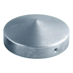 Remate de valla circular galvanizado de acero Fi 77 mm para poste
