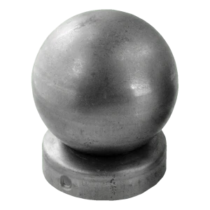 Capuchón de valla de acero con bola Fi 80 mm para poste redondo Fi 80