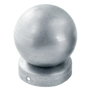 Remate de valla redondo ⌀ 80 mm con bola ⌀ 80 mm – acero galvanizado