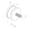 Soporte puntual para vidrio 8-17,52 mm fi 50/8/M10x50 AISI 304 sistema plano negro 000-505 (3)