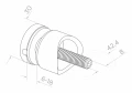 Sujeción puntual para vidrio 6-12mm ø 30/13/M8x40 AISI304 sistema 42,4 satinado 000-521 (3)