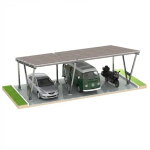 Cobertizo fotovoltaico VICA para 3 vehículos 2+1 módulos Carport