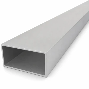 Tubo rectangular de aluminio 40×80×2 mm – perfil cerrado EN AW-6060, longitud 2000 mm