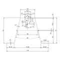 Puente trapezoidal de aluminio PV con EPDM H70 L330 para chapa trapezoidal 001-777 (2)