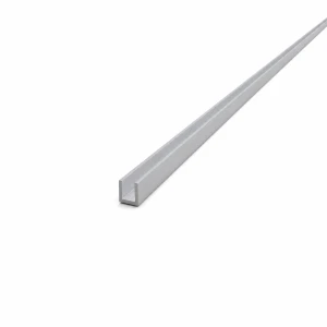 Perfil en C/U de aluminio EN AW-6060 8×8×1 mm, longitud 2000 mm
