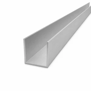 Perfil en C/U de aluminio 40×40×2 mm – EN AW-6060, longitud 2000 mm