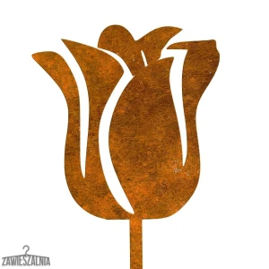 Zawieszalnia – decoración de jardín tulipán oxidado de acero corten 14×95 cm