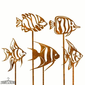 Joyería de Jardín – set de 5 peces decorativos de acero Corten XXL 103 cm