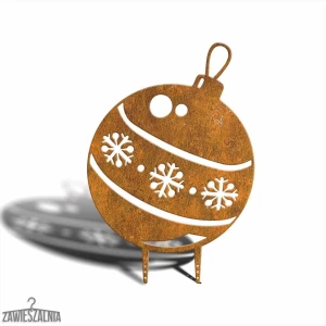 Zawieszalnia – decoración de jardín bola de Navidad XL 54×77 cm oxidada de acero corten