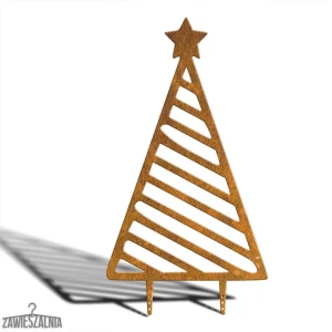 Árbol de Navidad decorativo para jardín colgante XXL 92 cm – acero corten, diseño de rayas
