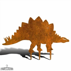 Zawieszalnia – adorno de jardín Estegosaurio XXL de acero corten 90,5 × 58,5 cm
