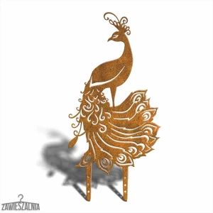 Zawieszalnia – adorno de jardín Pavo Real XL 75 cm de acero Corten