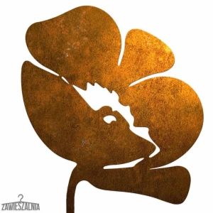 Zawieszalnia Biżuteria Ogrodowa – amapola decorativa de acero corten XL 14×96 cm