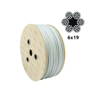 Cable de acero galvanizado Ø6,0 mm 6×19 con alma de fibra FC – venta por metros