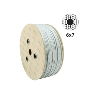 Cable de acero galvanizado Ø5,0 mm 6×7 con alma de fibra – venta por metros