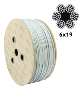 Cable de acero galvanizado Ø8,0 mm 6×19 con alma de fibra FC – venta por metros
