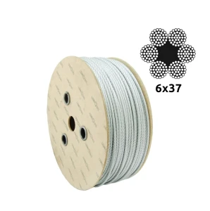Cable de acero galvanizado Ø10,0 mm 6×37 con alma de fibra FC