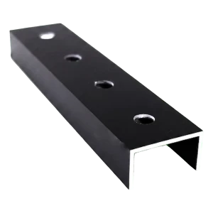 Conector de perfil de montaje PV 200 mm aluminio anodizado negro