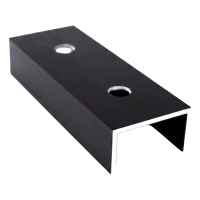 Conector de perfil de montaje FV de aluminio anodizado negro 120 mm, perfil en U 25×45