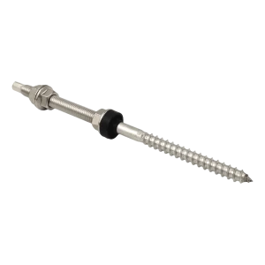 Tornillo de doble rosca M12×250 acero inoxidable A2 para montaje fotovoltaico con junta EPDM