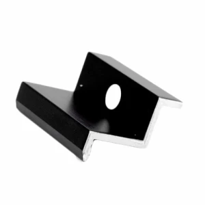 Abrazadera lateral H30 anodizada negra – abrazadera final PV L50