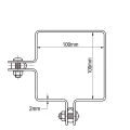 Abrazadera esquinera para paneles de vallado 100x100 mm galvanizada 000-773 (2)