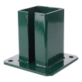 Base de acero para poste de valla y portón 100×100 mm verde RAL 6005 000-791 (2)