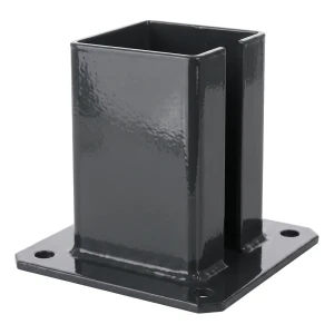 Base para poste de valla de acero 100×100 mm – pie de montaje antracita RAL 7016